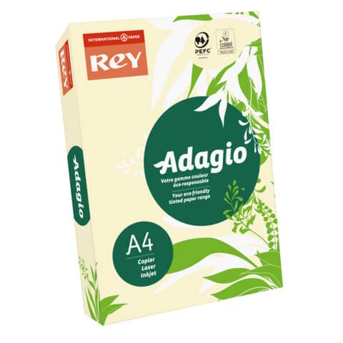 Carta colorata A4 Sylvamo Rey Adagio 80 g/m² avorio 93 - Risma da 500 fogli - ADAGI080X633